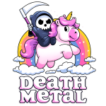 Дамска тениска с цветен принт DEATH METAL